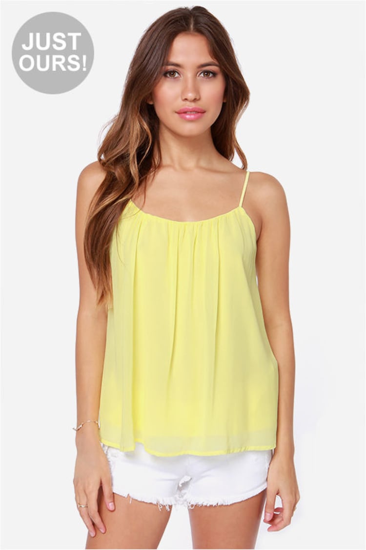 Pretty Yellow Top - Chiffon Top - Yellow Tank Top - $31.00 - Lulus