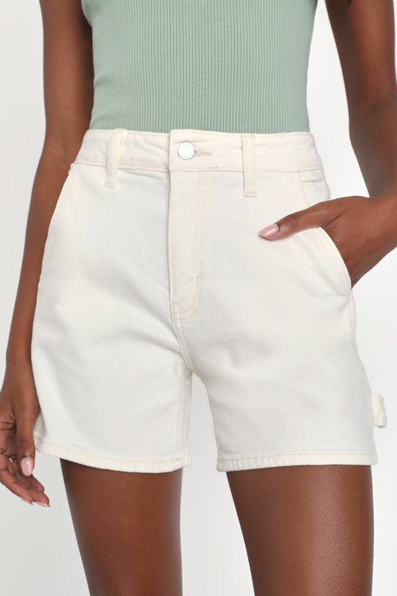 White OW Logo Utility Shorts - GBNY