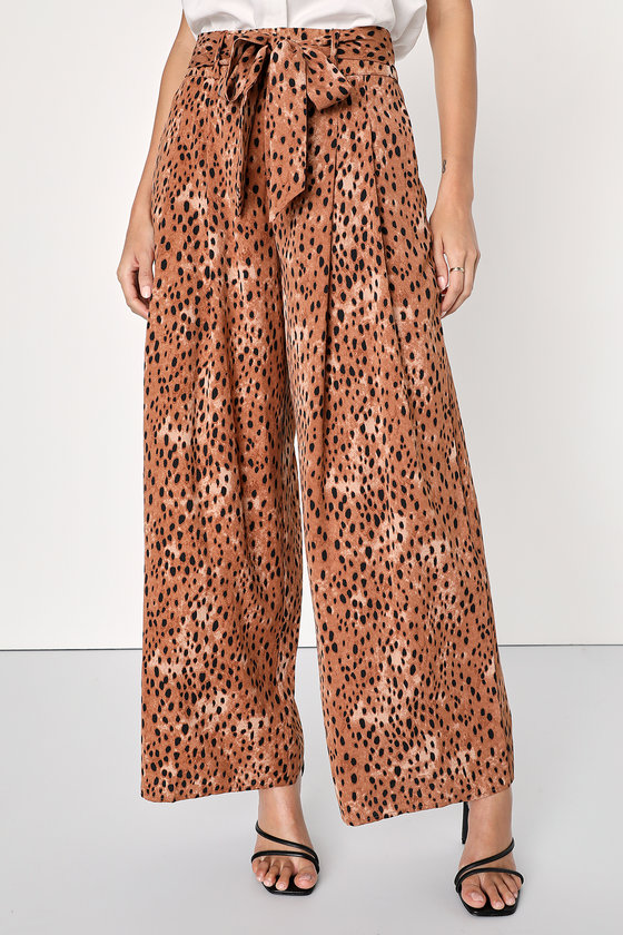 Cheetah wide outlet leg pants