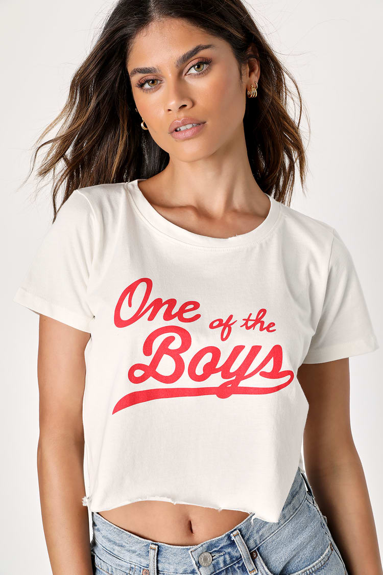 Prince Peter One of the Boys - Ivory Graphic Tee - Cropped Tee - Lulus