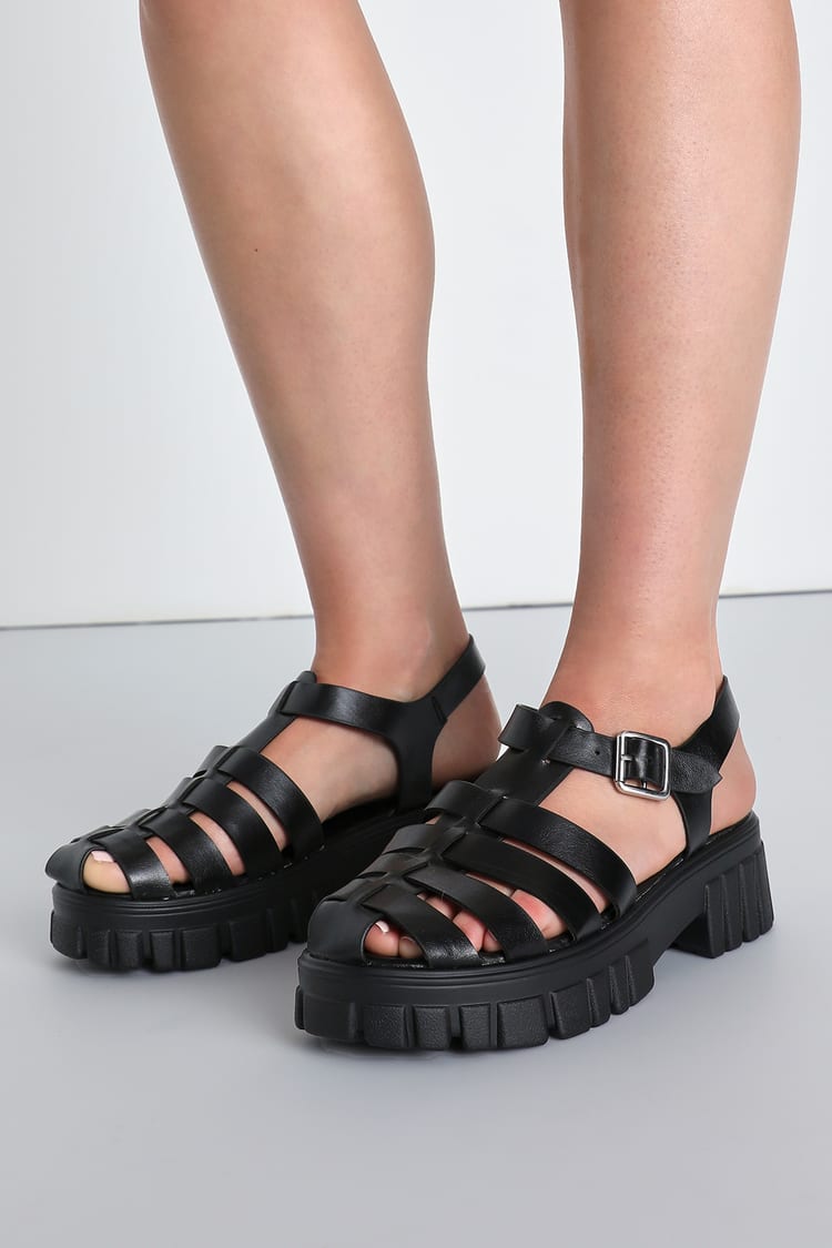 Cute Black Sandals - Platform Sandals - Strappy Sandals - Lulus