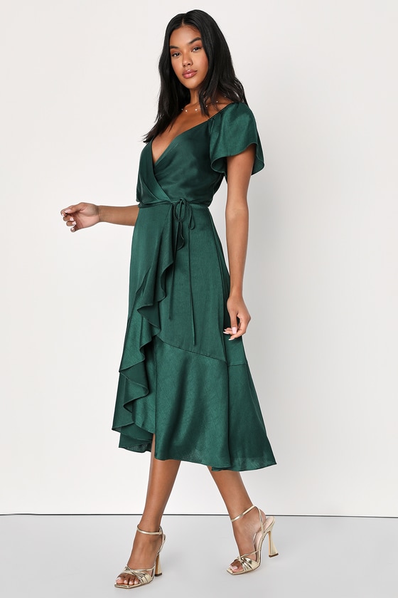 Emerald Wrap Dress