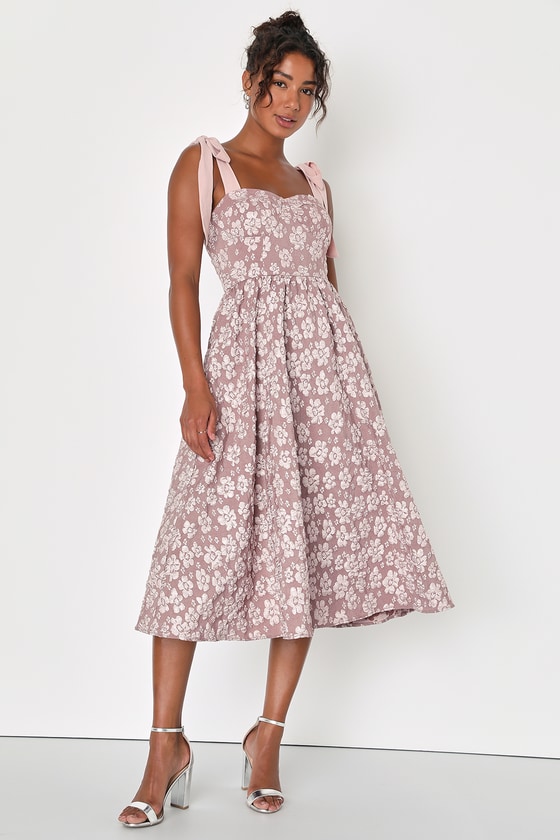 Pink jacquard outlet dress