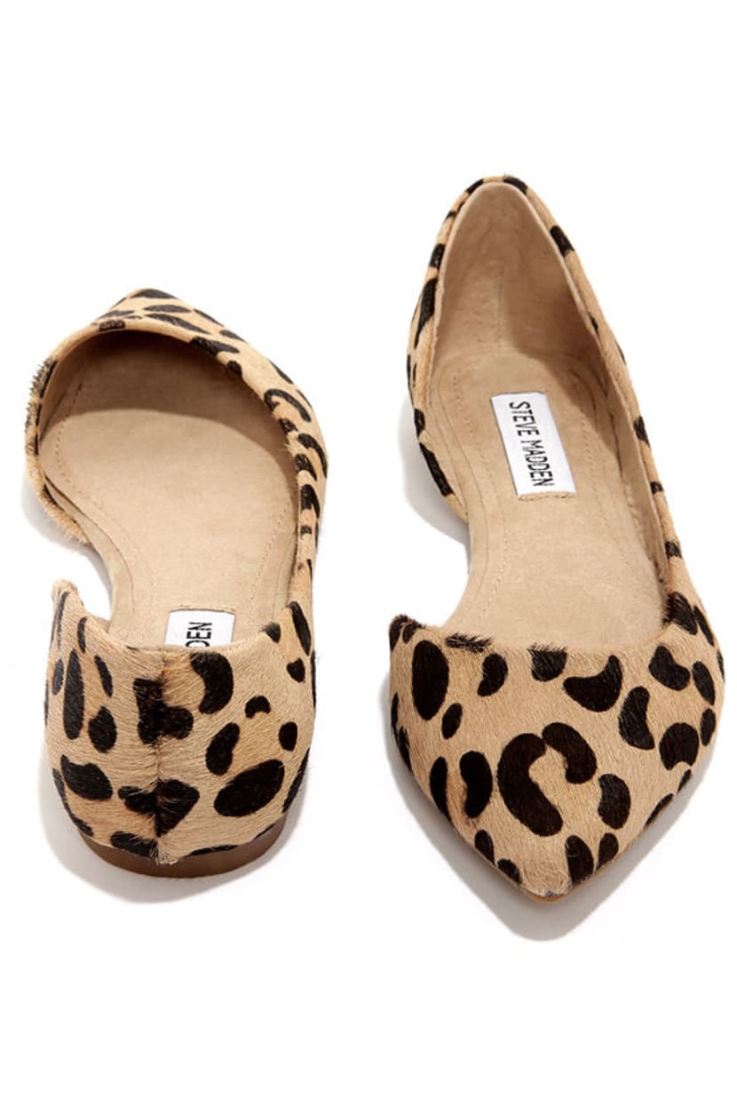 Cute Leopard Flats - Pony Fur Flats - D'Orsay Flats - $79.00 - Lulus
