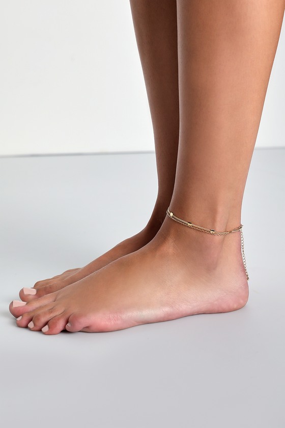 Lulus Special Shine Gold Chain Layered Anklet