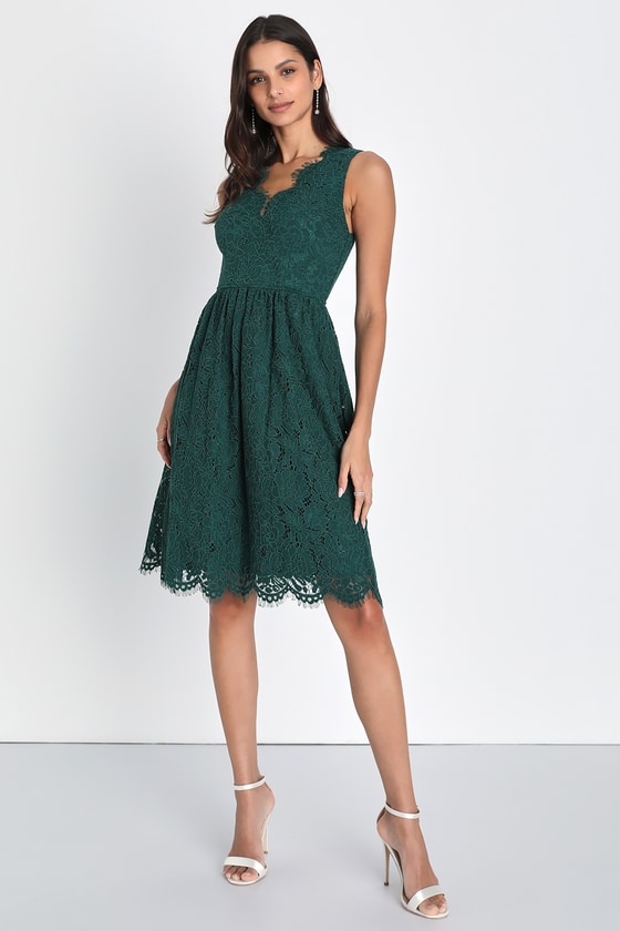 Lace midi best sale skater dress