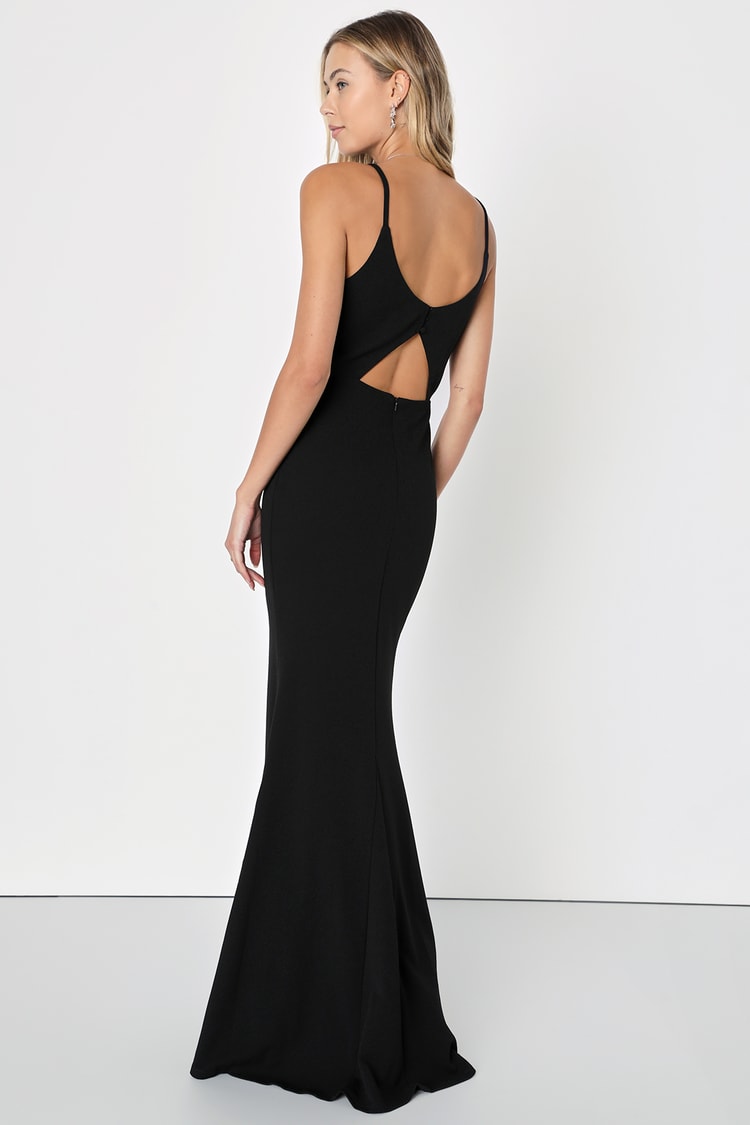 Classy Black Dress - Mermaid Maxi Dress - Backless Maxi Dress - Lulus