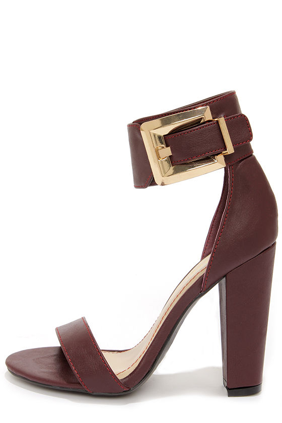 Cute Oxblood Heels - Ankle Strap Heels - Burgundy Heels - $34.00 - Lulus