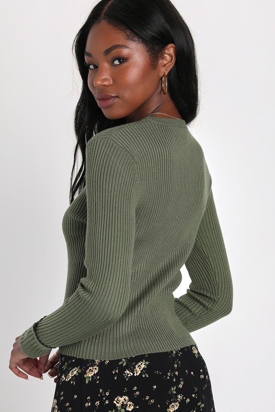 Green long sleeve sweater best sale