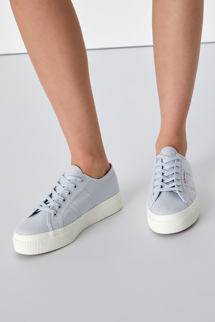 Superga 2740 Platform - Grey Canvas Sneakers - Platform Sneakers - Lulus
