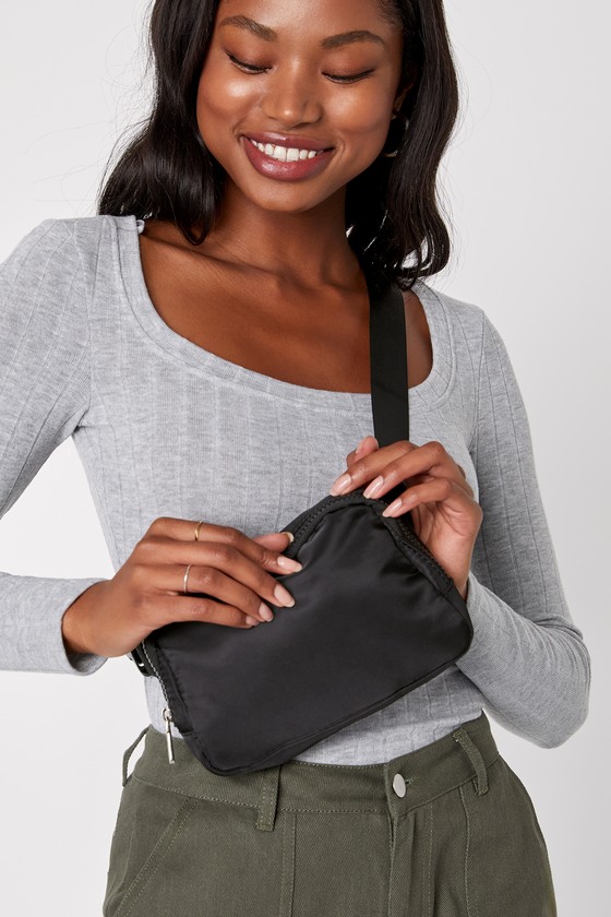 Lulus True Essential Black Crossbody Belt Bag | ModeSens