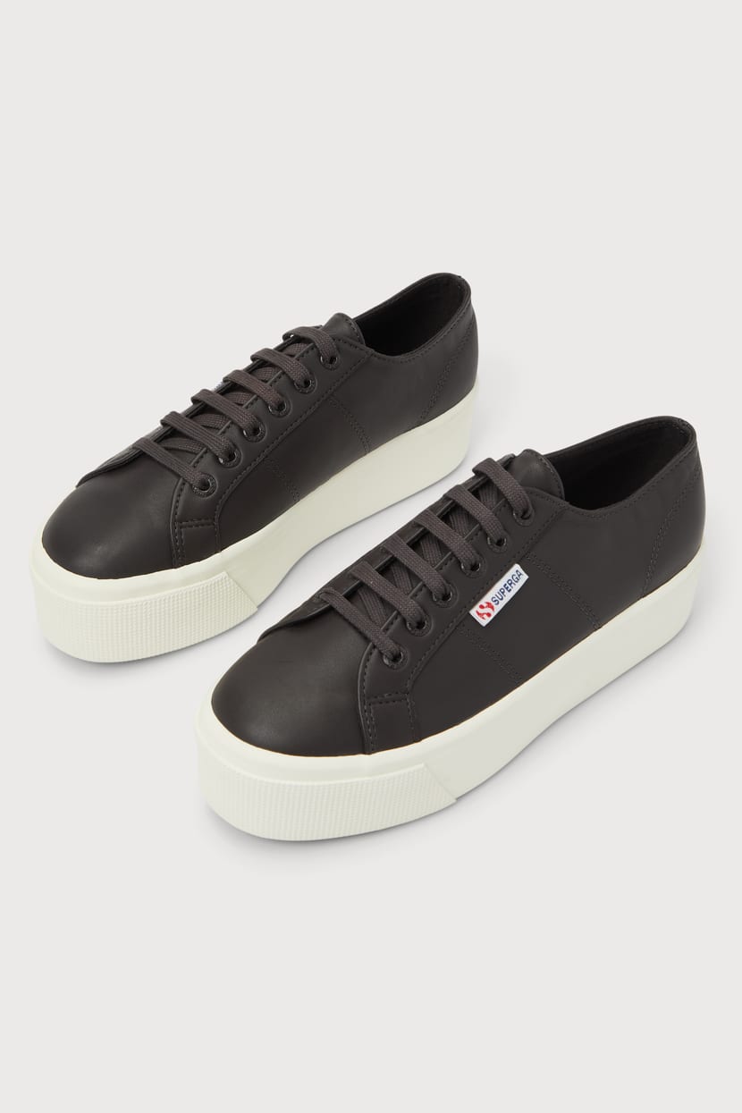 Superga 2790 Black Bristol - Leather Sneakers - Platform Sneakers - Lulus