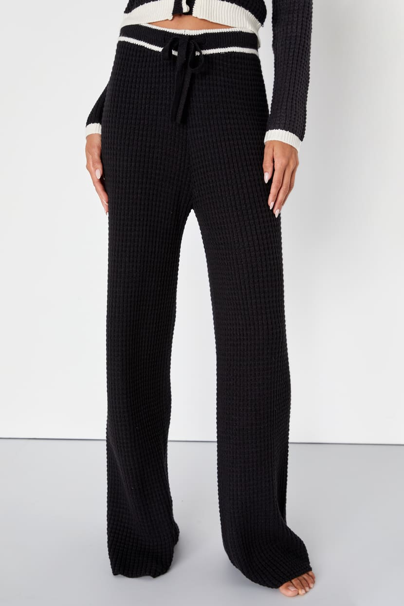 Black Color Block Pants - High-Rise Sweater Pants - Sweater Pants - Lulus