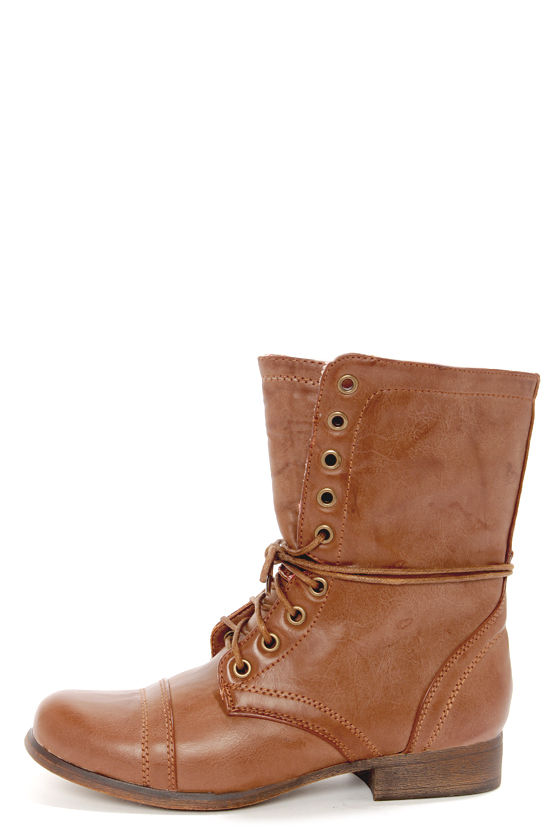 Madden Girl Gamer Tan Lace-Up Combat Boots - $59.00 - Lulus