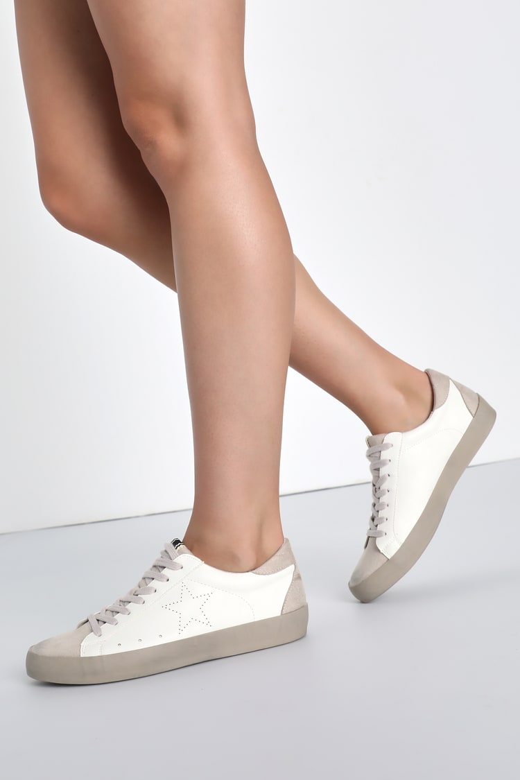 Shu Shop Mia Sneakers - White Sneakers - Faux Leather Sneakers - Lulus