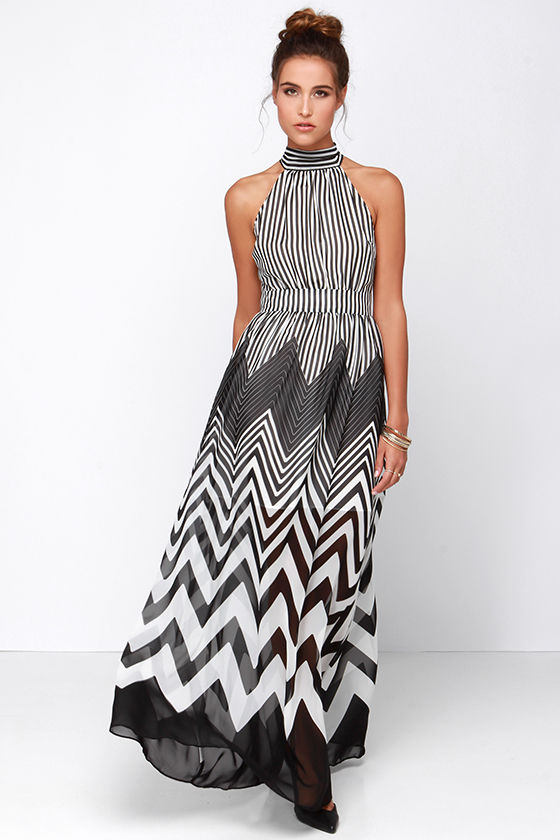 Cute Black Dress - Ivory Dress - Maxi Dress - Striped Dress - $87.00 ...