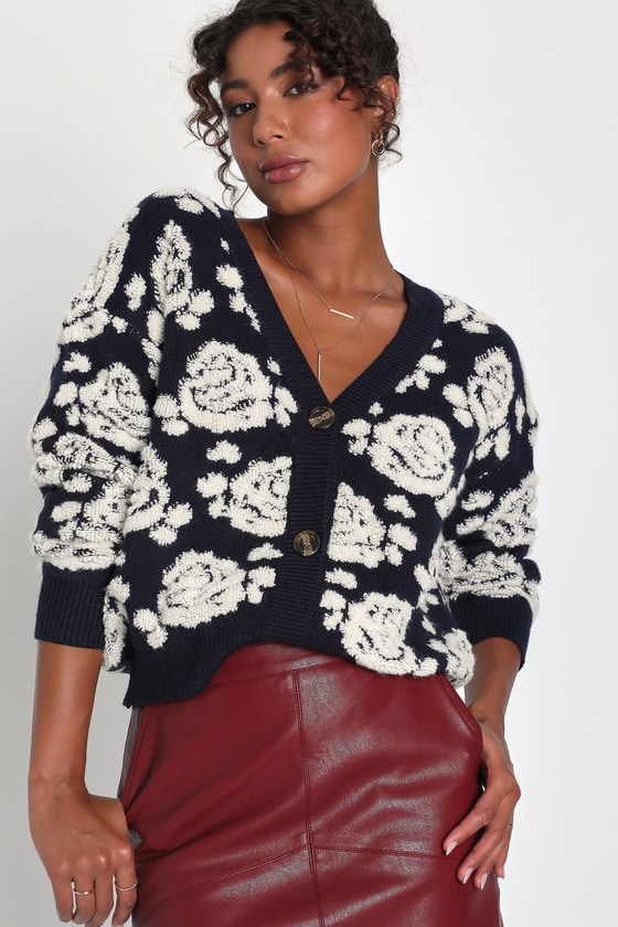 White hot sale floral cardigan