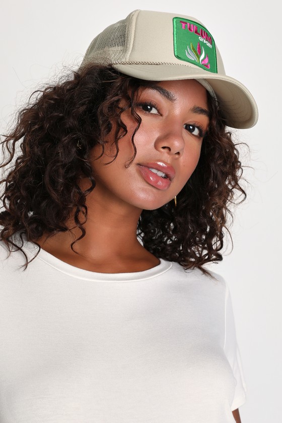 Tulum Beige Trucker Hat - Mesh Trucker Hat - Trucker Hat - Hat - Lulus