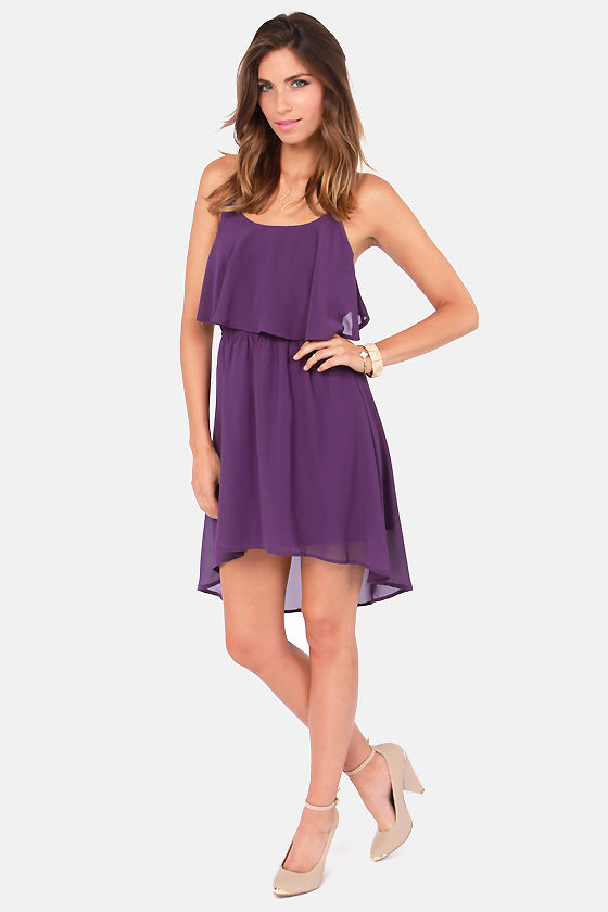 Cute Purple Dress - Backless Dress - Short Dress - $40.00
