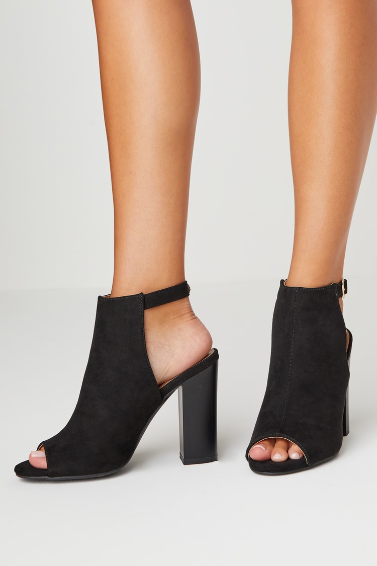 Black Open Toe Heels Collection