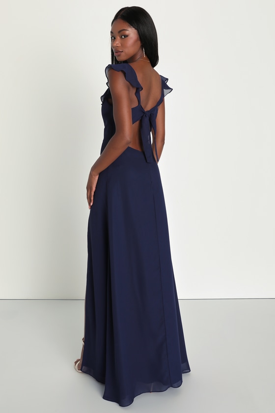 Lulus long navy dress best sale