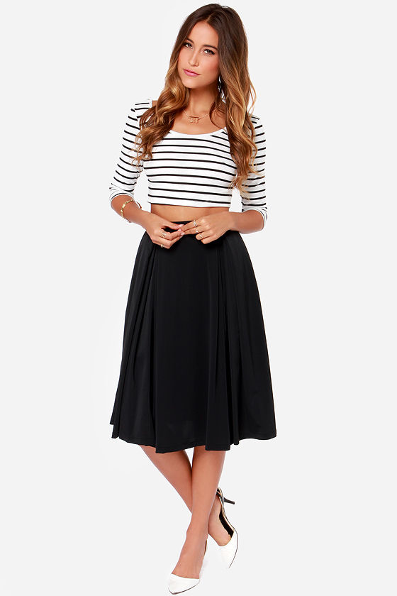 Cute Black Skirt - Midi Skirt - Full Skirt - $40.00 - Lulus