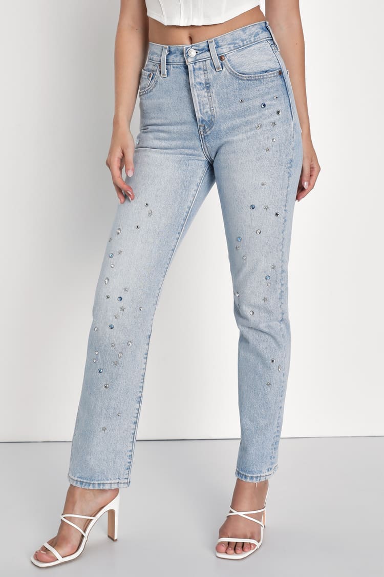 Levi's 501 Jeans for Women - Rhinestone Jeans - Straight Jeans - Lulus