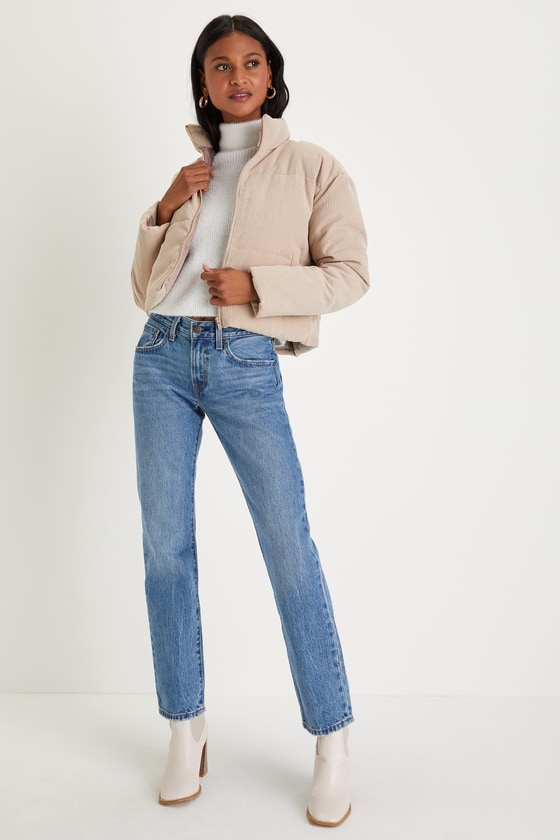 Waisted cropped puffer on sale jacket