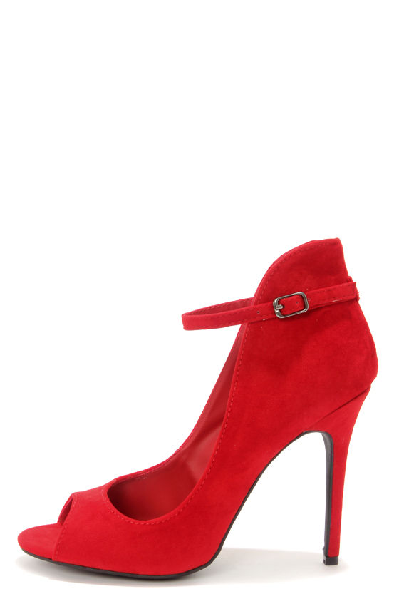 Sexy Red Shoes - Ankle Strap Heels - Red High Heels - $34.00 - Lulus