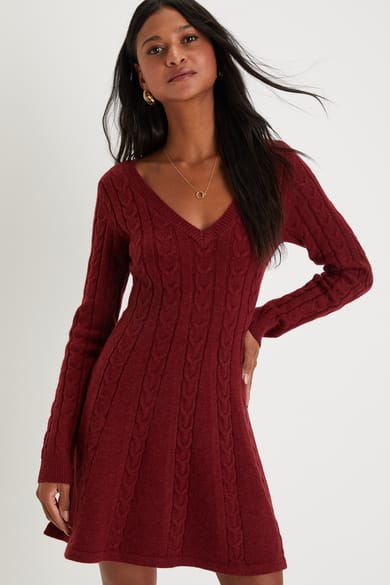 Lulus Patchwork Cutout Sweater Dress