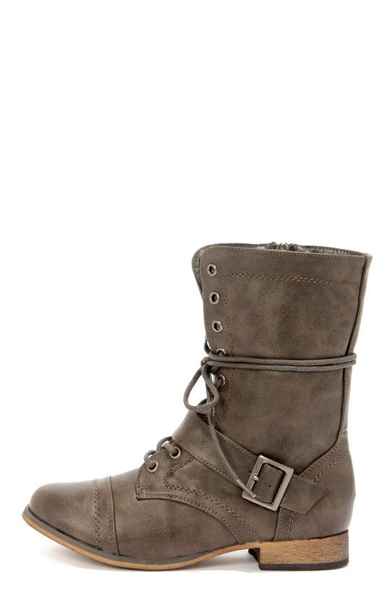 Cute Taupe Boots - Lace-Up Boots - Combat Boots - $39.00 - Lulus