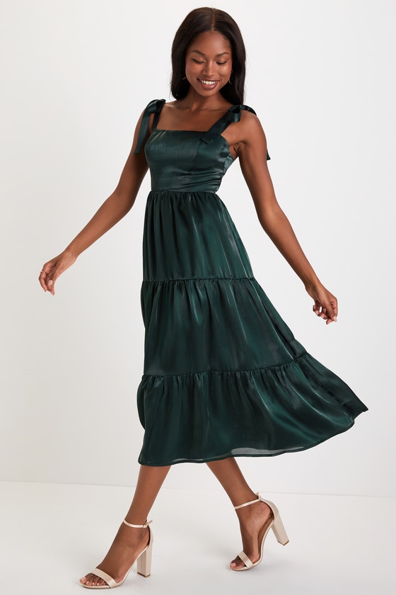 Dark green best sale tea dress