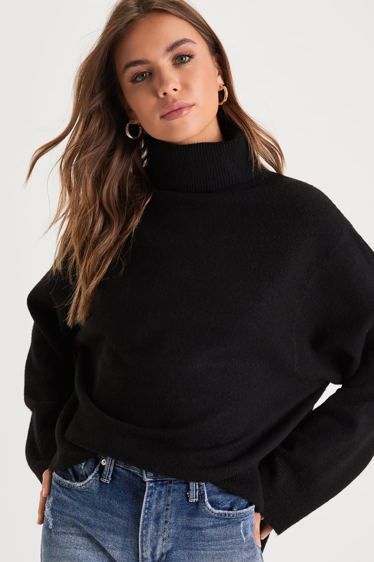 Chic Class Black Turtleneck Oversized Sweater