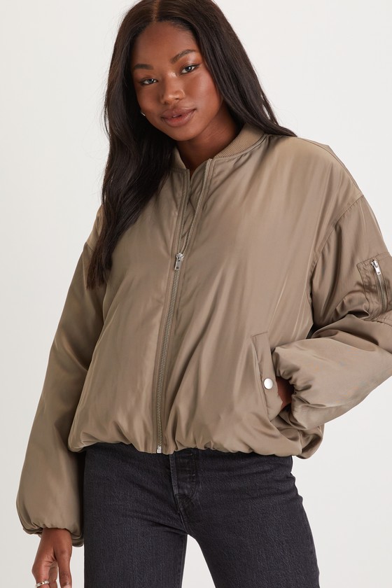 Olive green clearance bomber jacket womens