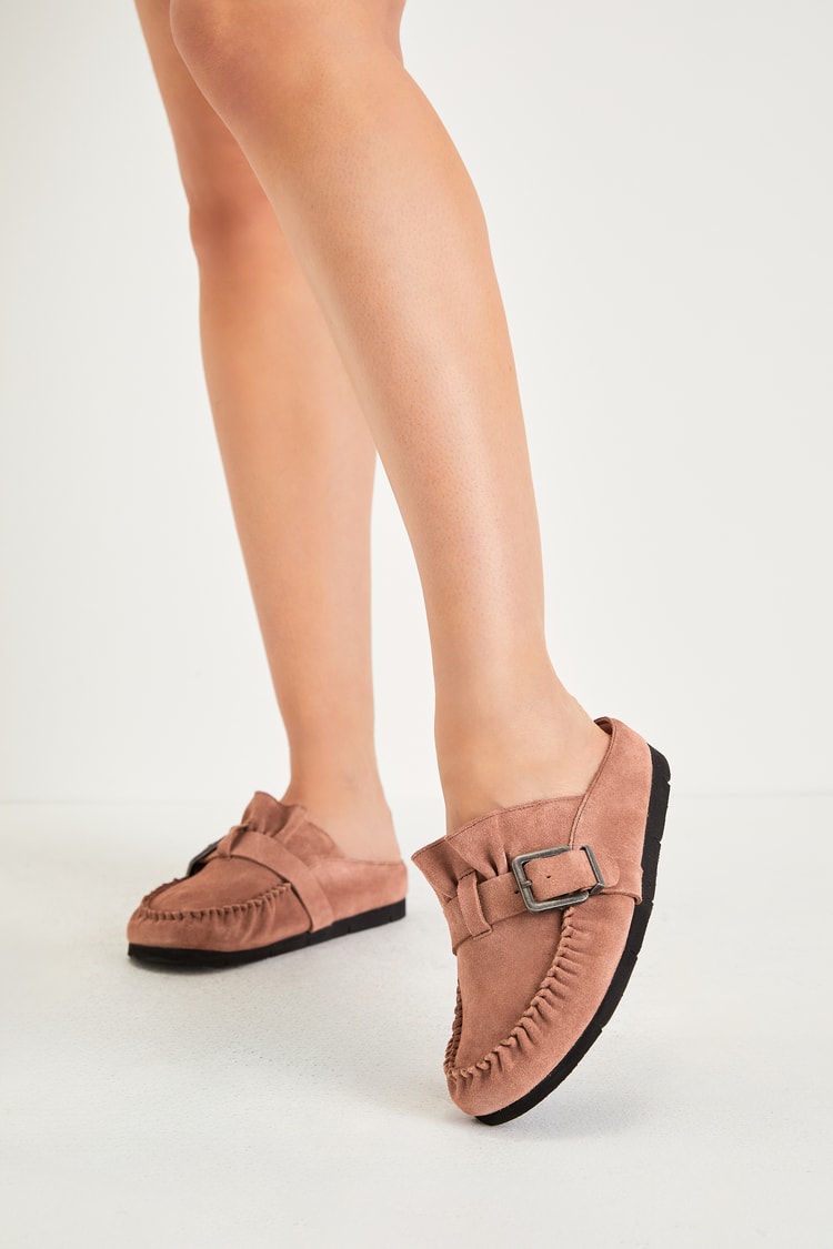 Free People After Riding - Genuine Suede Mules - Brown Clogs - Lulus