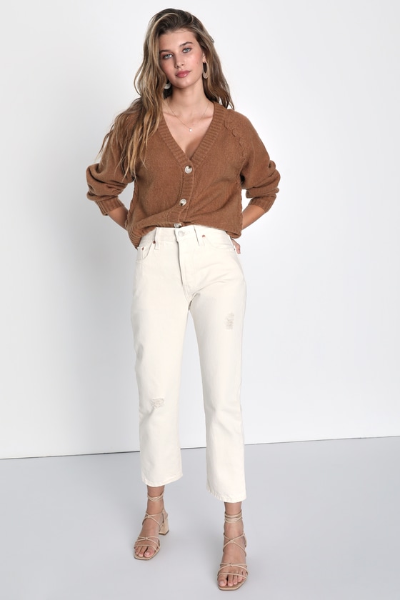 Light Brown Cardigan - Button-Up Cardigan - Raglan Sleeve Cardi - Lulus