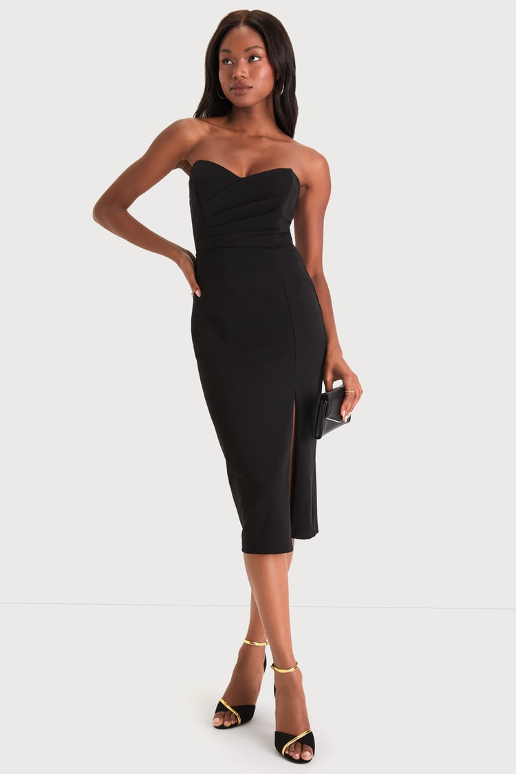 Strapless Bustier Midi Dress – Luxury Designer Clothing – Claudette Floyd