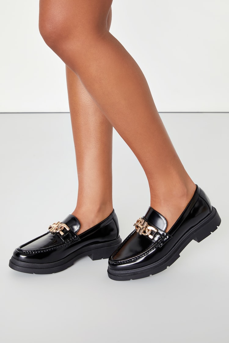 Chic Black Loafers - Chain Loafers - Chunky Loafers - Lulus