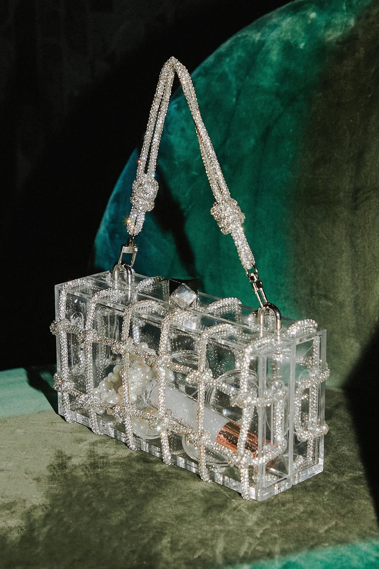 Acrylic Knotted Rhinestone Handbags