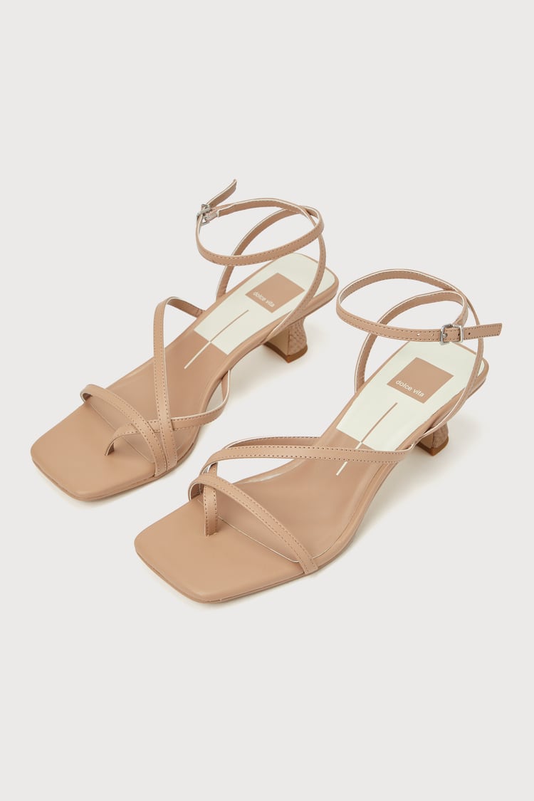 Dolce Vita Baylor - Cafe Taupe Strappy Sandals - Low Heel Sandals - Lulus