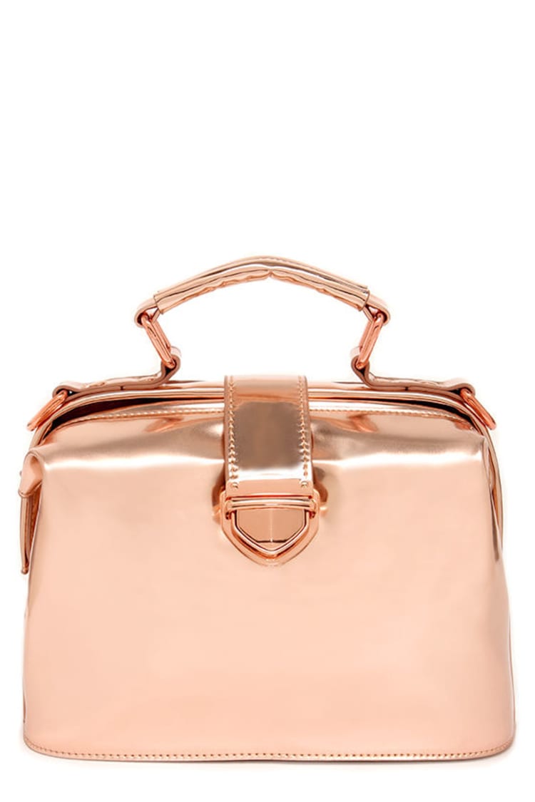 Chic Rose Gold Bag - Metallic Handbag - Rose Gold Doctor Bag - $40.00 -  Lulus