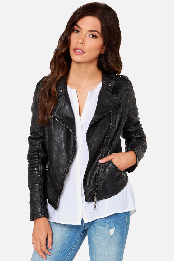 lulus black leather jacket