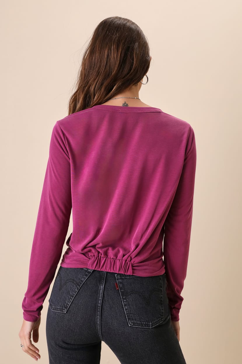 dark purple long sleeve top