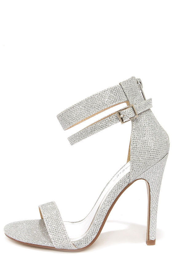 Silver Sparkly Thick Heels Online Sale, UP TO 67% OFF