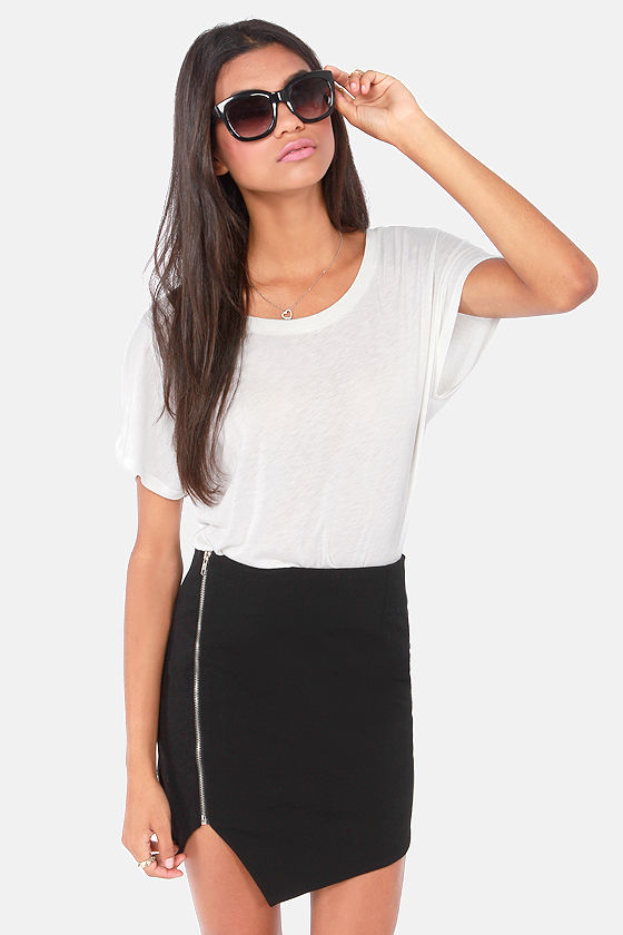 Sexy Black Skirt - Mini Skirt - Miniskirt - Envelope Skirt - $49.00 - Lulus