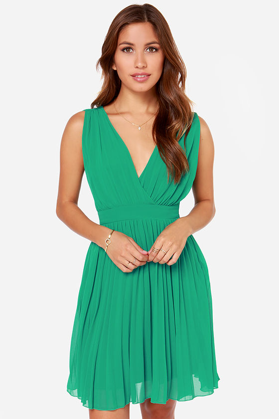 Green Dress - Sleeveless Dress - Pleated Dress - $55.00 - Lulus