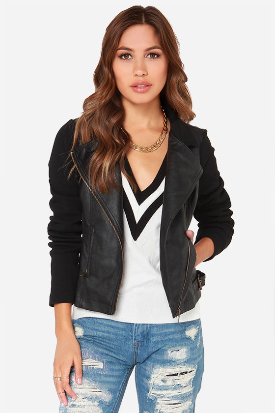 Moto Jacket - Black Jacket - Vegan Leather Jacket - $67.00 - Lulus