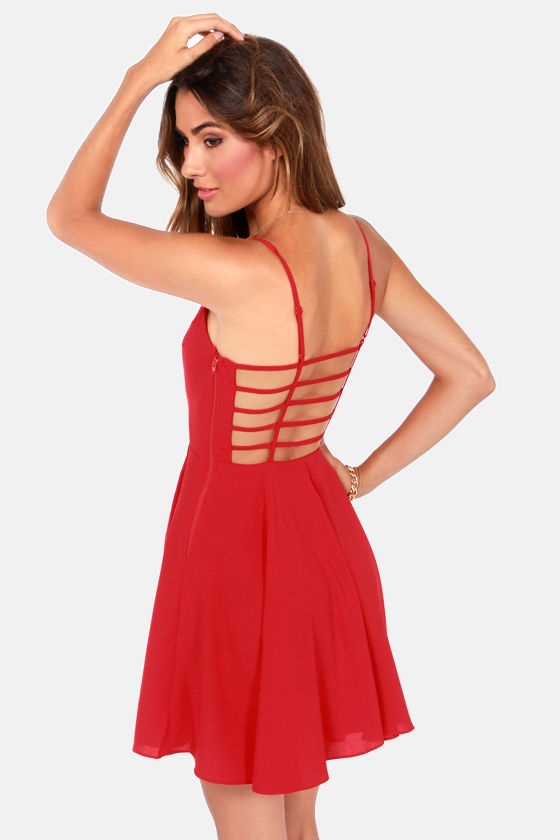 Cute Red Dress - Backless Dress - Skater Dress - $43.00 - Lulus