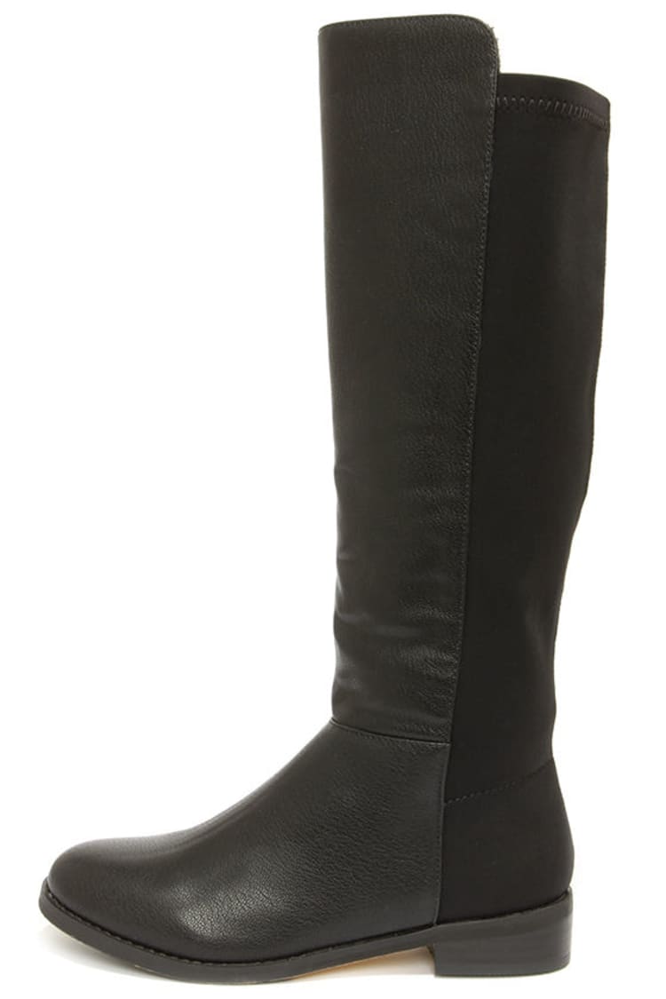 Cool Black Boots - Knee High Boots - Scuba Knit Boots - $69.00 - Lulus