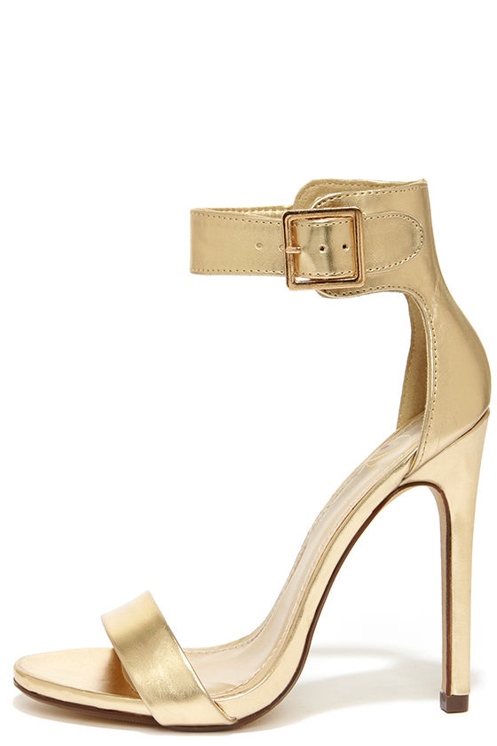 Sexy Gold Heels Single Sole Heels Ankle Strap Heels 27 00 Lulus